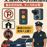 2025年芝加哥交通新规与罚款细则中文指南，适合华人司机了解禁止停车、闯红灯、占用自行车道等常见交通违规